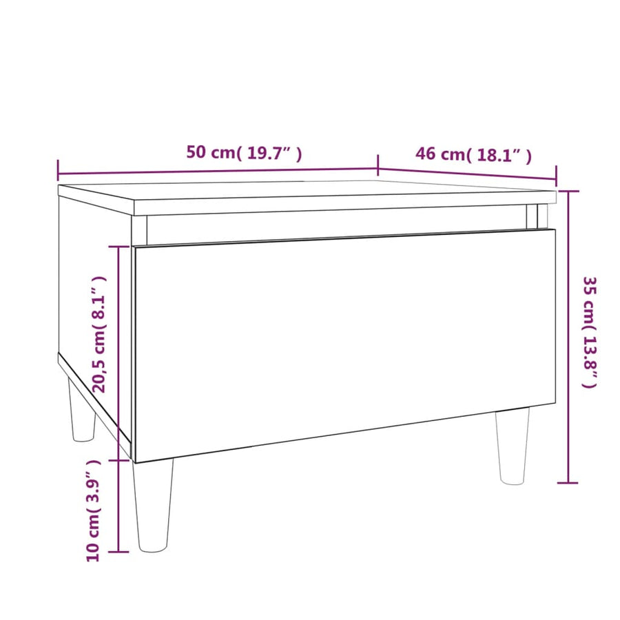 Bijzettafels 2 St 50X46X35 Cm Bewerkt Hout Sonoma Eikenkleurig