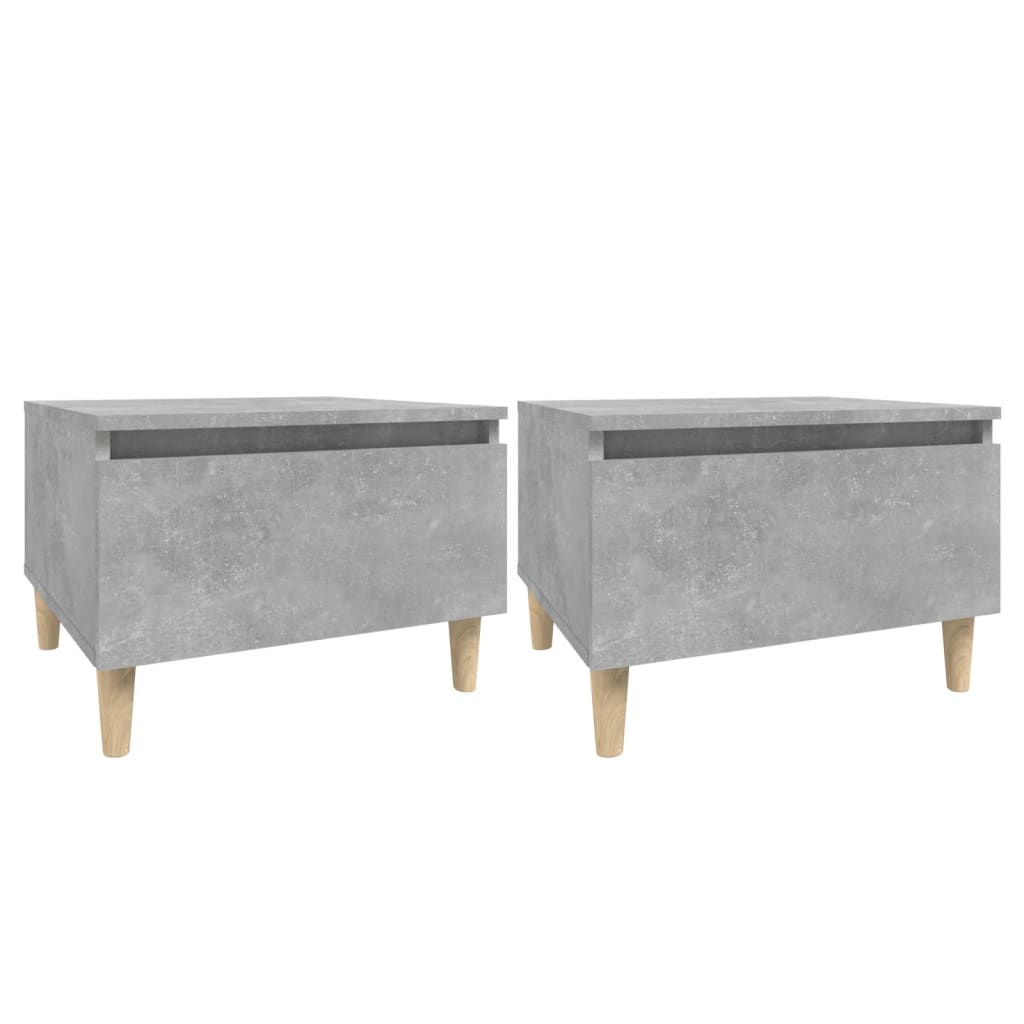 Bijzettafels 2 St 50X46X35 Cm Bewerkt Hout Betongrijs