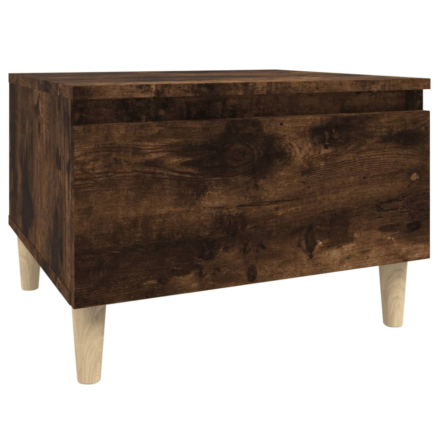 Bijzettafel 50X46X35 Cm Bewerkt Hout Gerookt Eikenkleurig