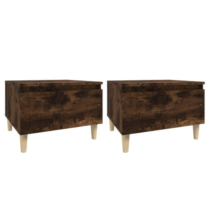 Bijzettafels 2 St 50X46X35 Cm Bewerkt Hout Gerookt Eikenkleurig