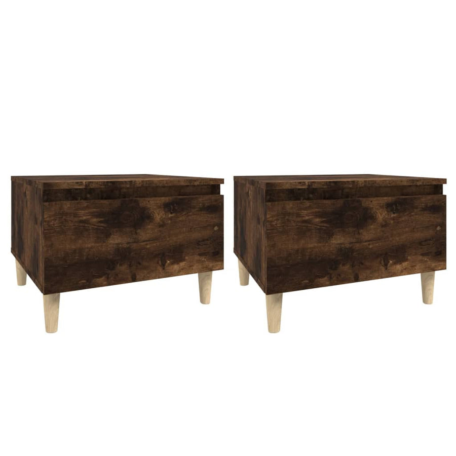 Bijzettafels 2 St 50X46X35 Cm Bewerkt Hout Gerookt Eikenkleurig