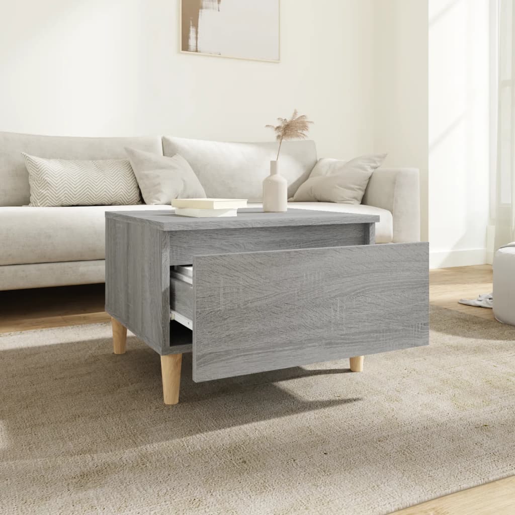 Bijzettafel 50X46X35 Cm Bewerkt Hout Grijs Sonoma Eikenkleurig