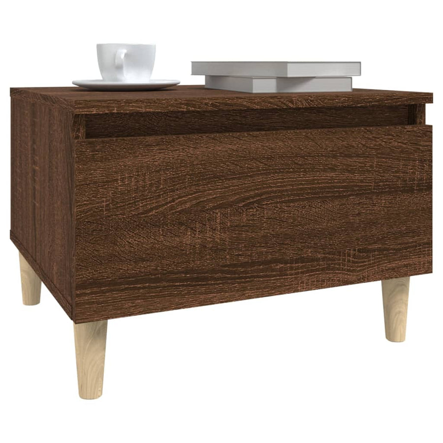 Bijzettafel 50X46X35 Cm Bewerkt Hout Bruin Eikenkleur