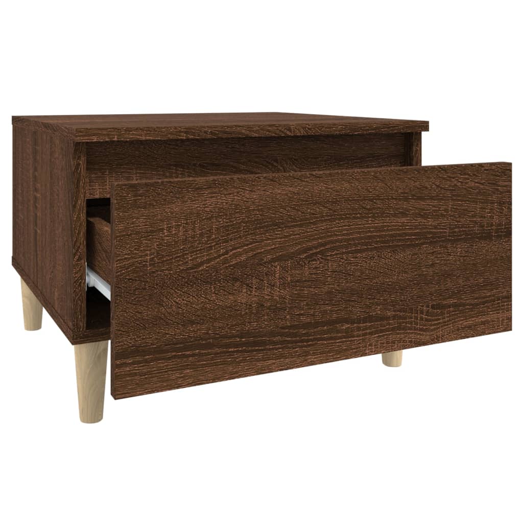 Bijzettafel 50X46X35 Cm Bewerkt Hout Bruin Eikenkleur