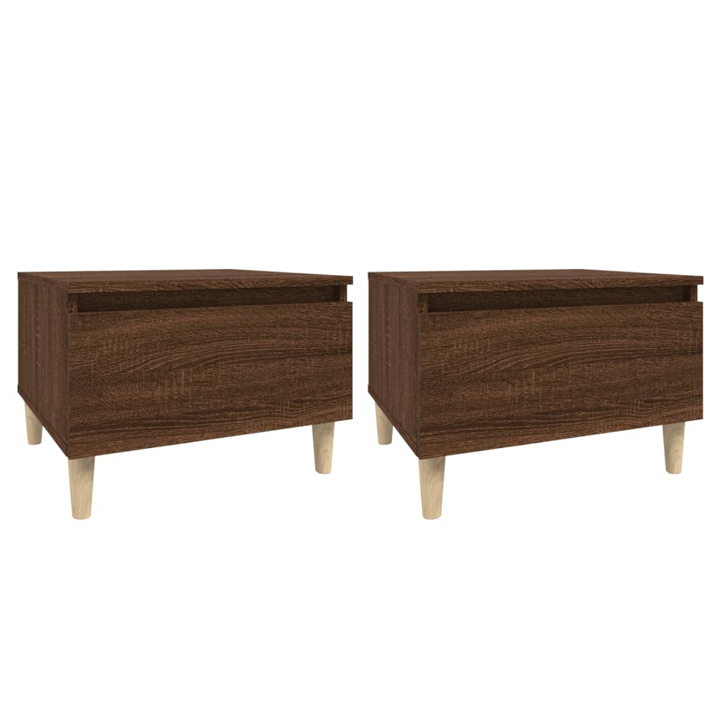 Bijzettafels 2 St 50X46X35 Cm Bewerkt Hout Bruin Eikenkleur