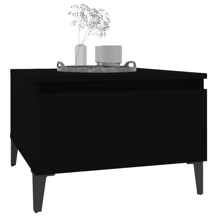 Bijzettafel 50X46X35 Cm Bewerkt Hout Zwart