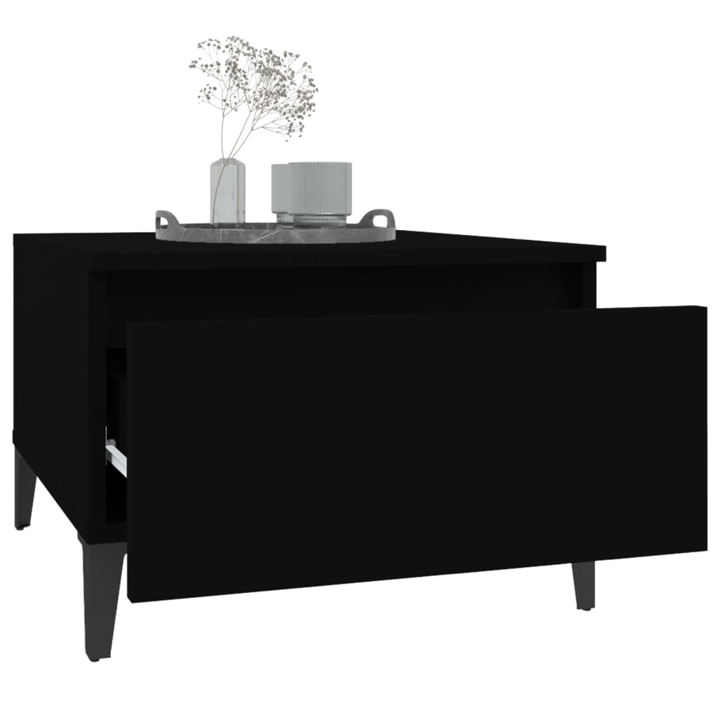 Bijzettafel 50X46X35 Cm Bewerkt Hout Zwart