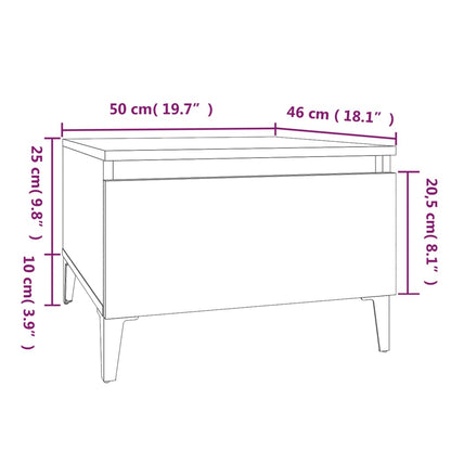 Bijzettafel 50X46X35 Cm Bewerkt Hout Zwart