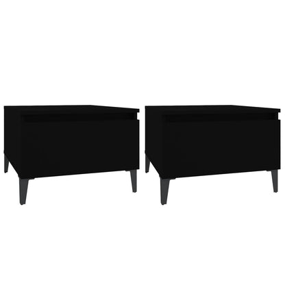 Bijzettafels 2 St 50X46X35 Cm Bewerkt Hout Zwart