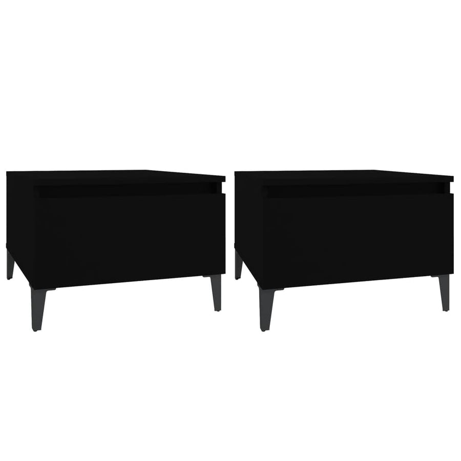 Bijzettafels 2 St 50X46X35 Cm Bewerkt Hout Zwart