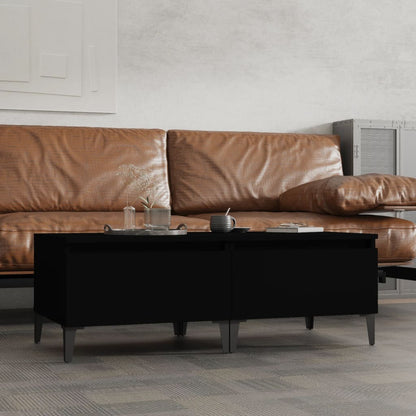 Bijzettafels 2 St 50X46X35 Cm Bewerkt Hout Zwart