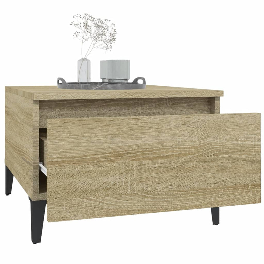Bijzettafel 50X46X35 Cm Bewerkt Hout Sonoma Eikenkleurig