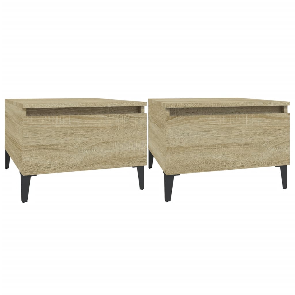 Bijzettafels 2 St 50X46X35 Cm Bewerkt Hout Sonoma Eikenkleurig