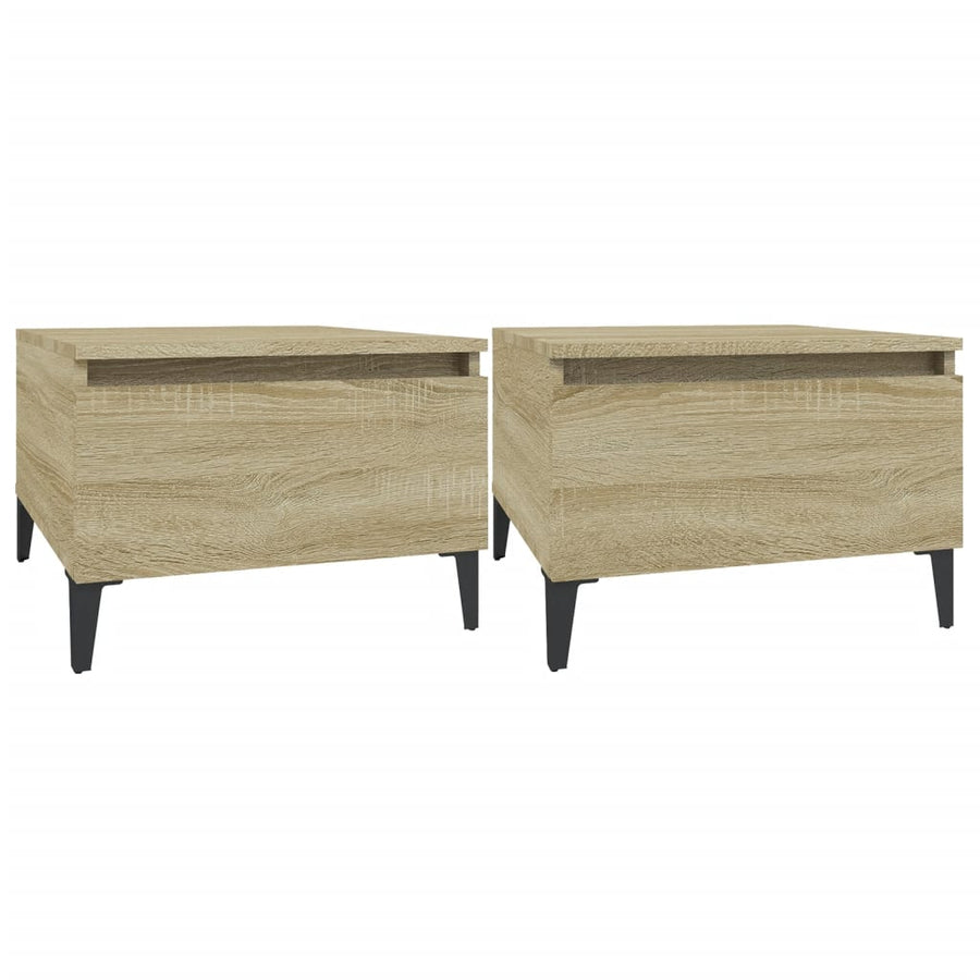Bijzettafels 2 St 50X46X35 Cm Bewerkt Hout Sonoma Eikenkleurig