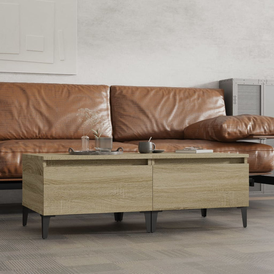 Bijzettafels 2 St 50X46X35 Cm Bewerkt Hout Sonoma Eikenkleurig