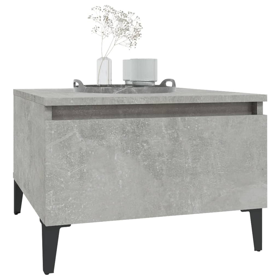 Bijzettafel 50X46X35 Cm Bewerkt Hout Betongrijs