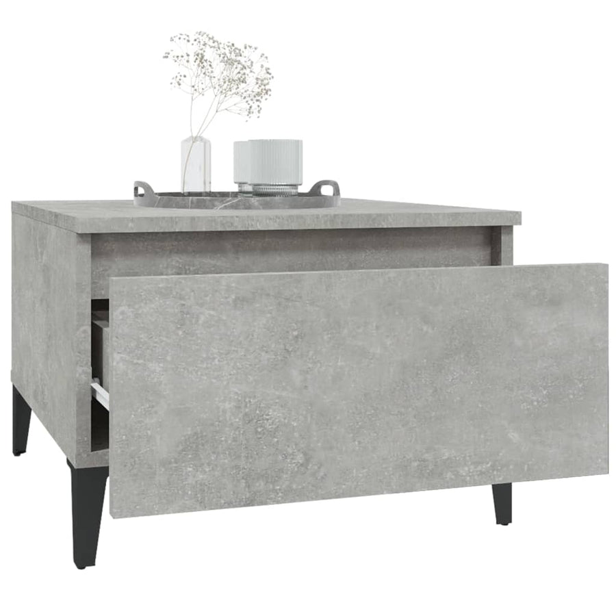 Bijzettafel 50X46X35 Cm Bewerkt Hout Betongrijs