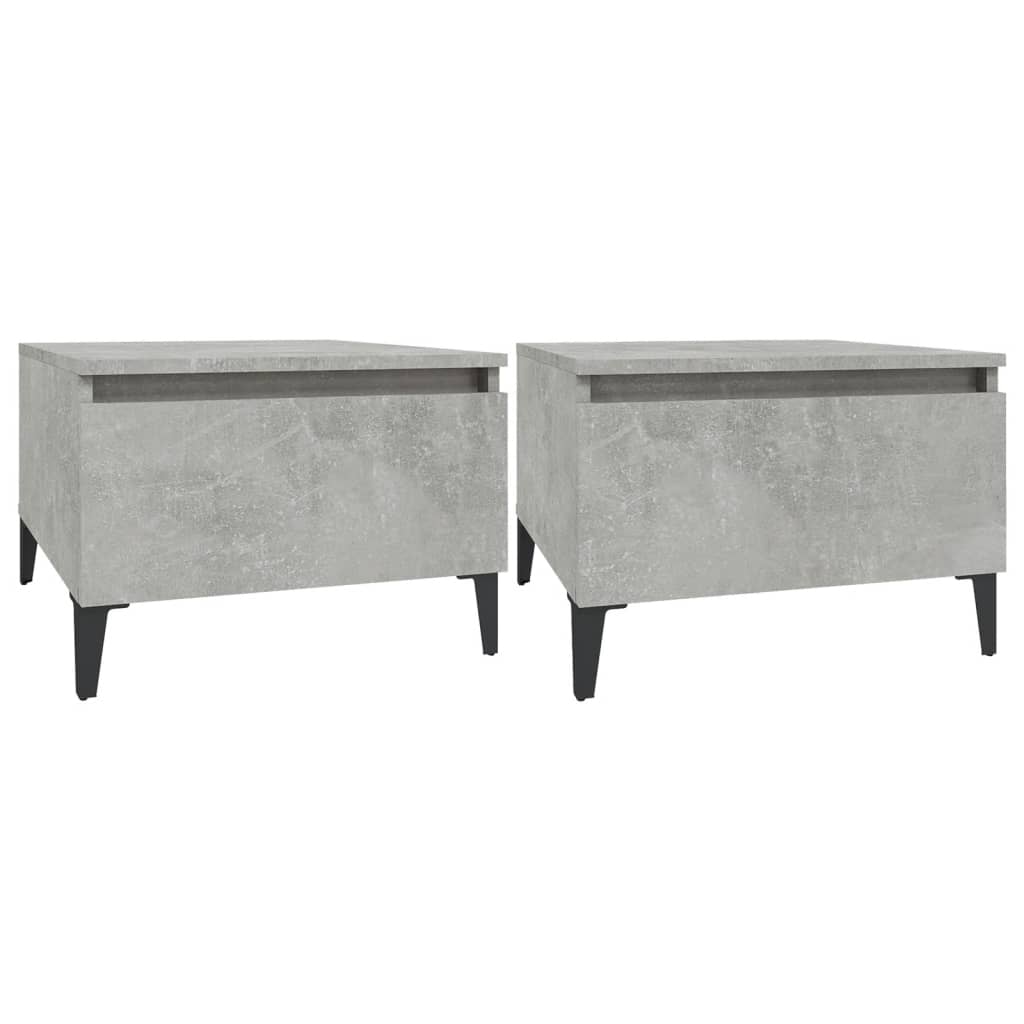 Bijzettafels 2 St 50X46X35 Cm Bewerkt Hout Betongrijs