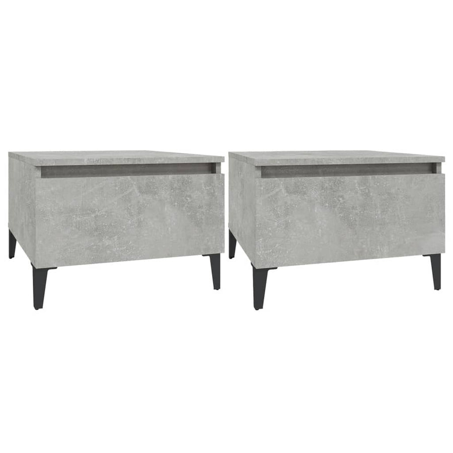 Bijzettafels 2 St 50X46X35 Cm Bewerkt Hout Betongrijs