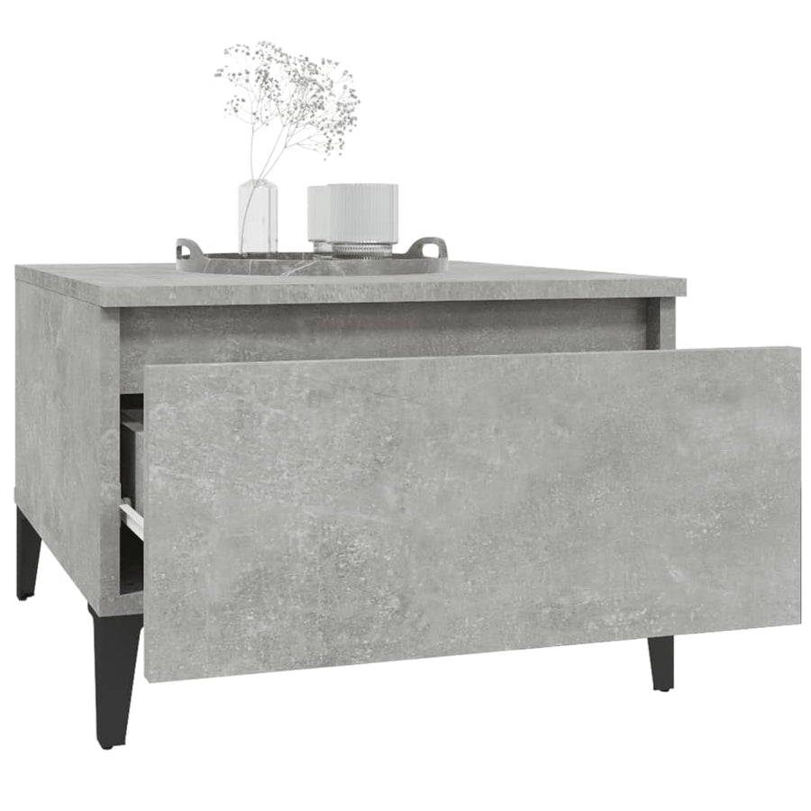 Bijzettafels 2 St 50X46X35 Cm Bewerkt Hout Betongrijs