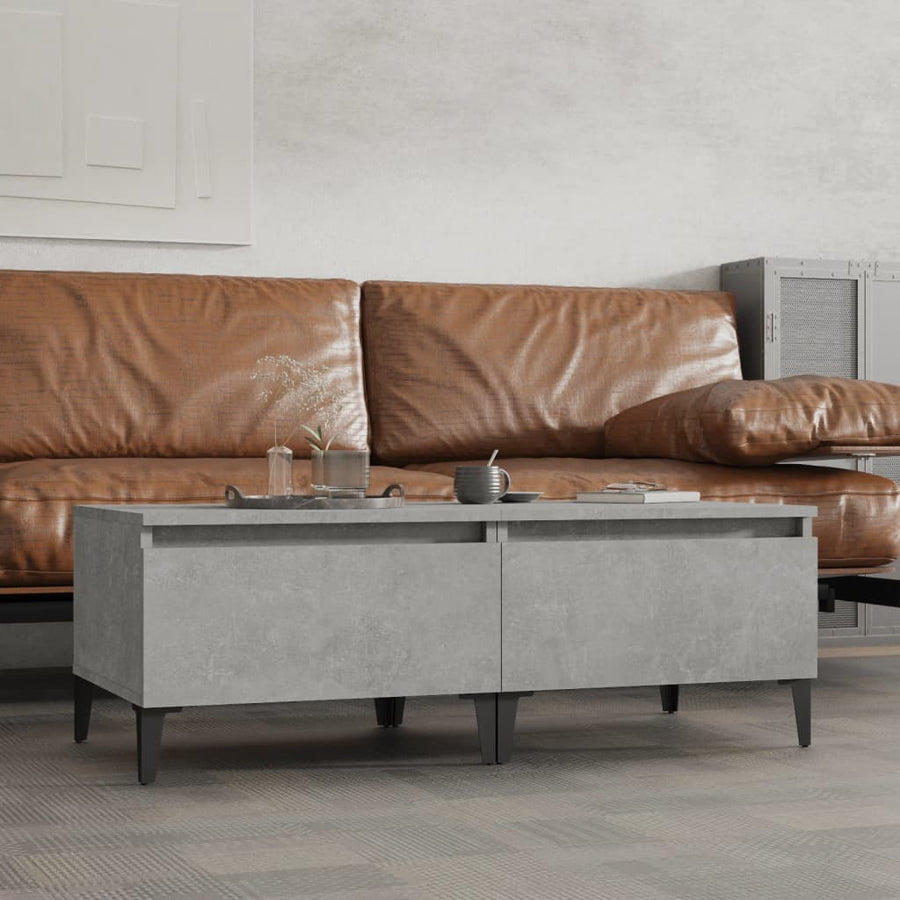 Bijzettafels 2 St 50X46X35 Cm Bewerkt Hout Betongrijs