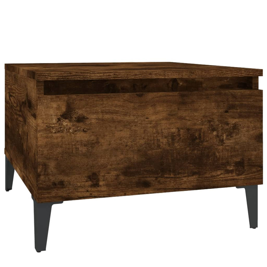 Bijzettafel 50X46X35 Cm Bewerkt Hout Gerookt Eikenkleurig
