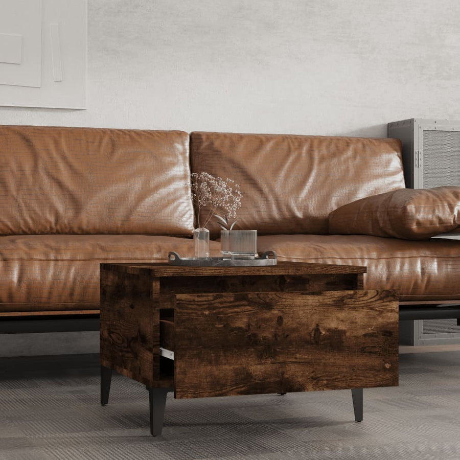 Bijzettafels 2 St 50X46X35 Cm Bewerkt Hout Gerookt Eikenkleurig
