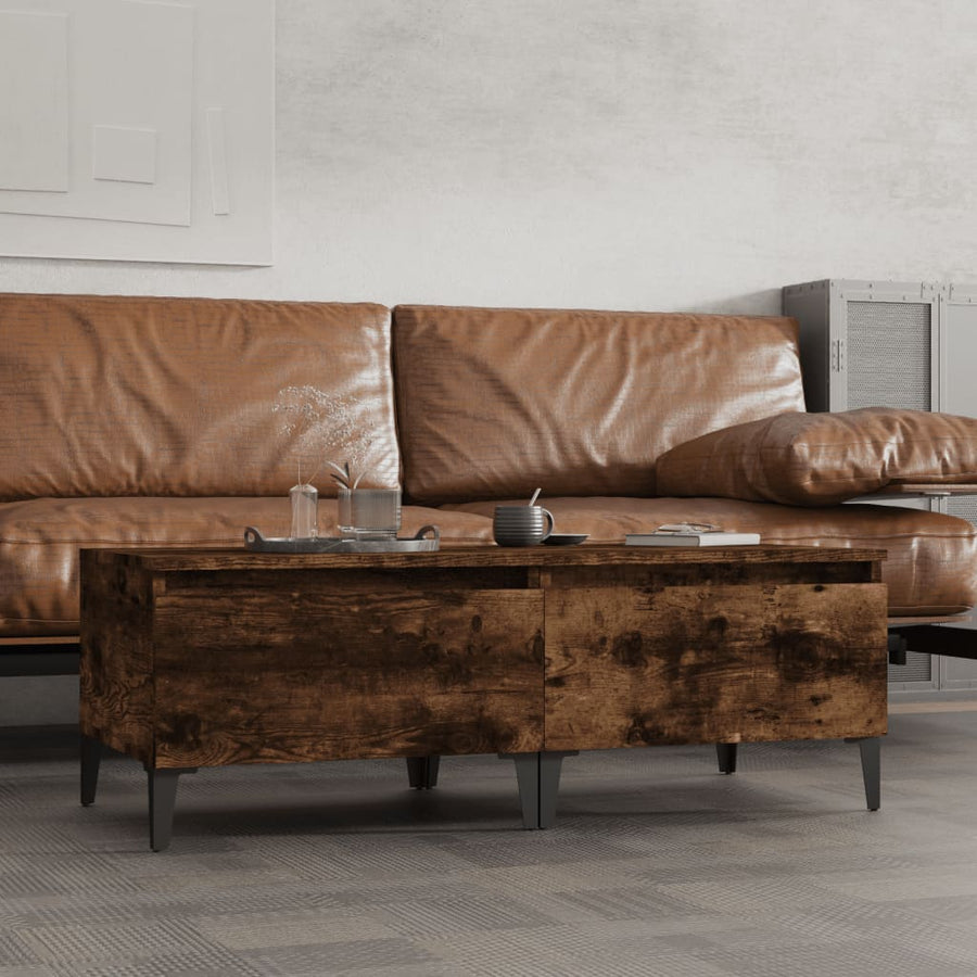 Bijzettafels 2 St 50X46X35 Cm Bewerkt Hout Gerookt Eikenkleurig