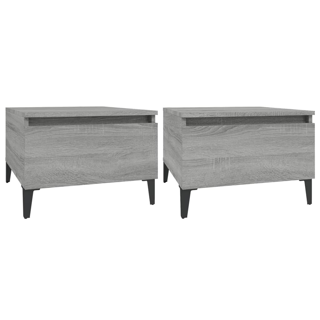 Bijzettafels 2 St 50X46X35 Cm Bewerkt Hout Grijs Sonoma Eiken
