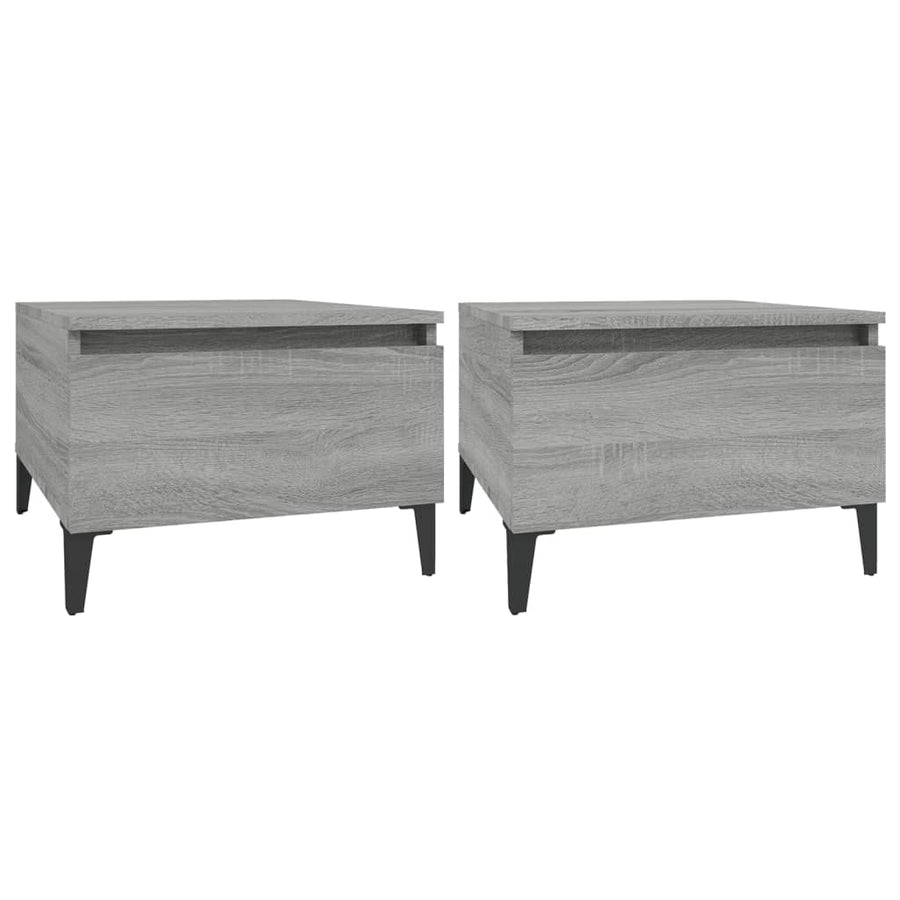 Bijzettafels 2 St 50X46X35 Cm Bewerkt Hout Grijs Sonoma Eiken