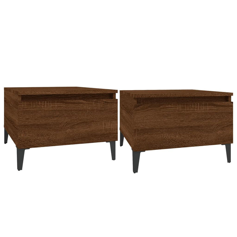 Bijzettafels 2 St 50X46X35 Cm Bewerkt Hout Bruin Eikenkleur