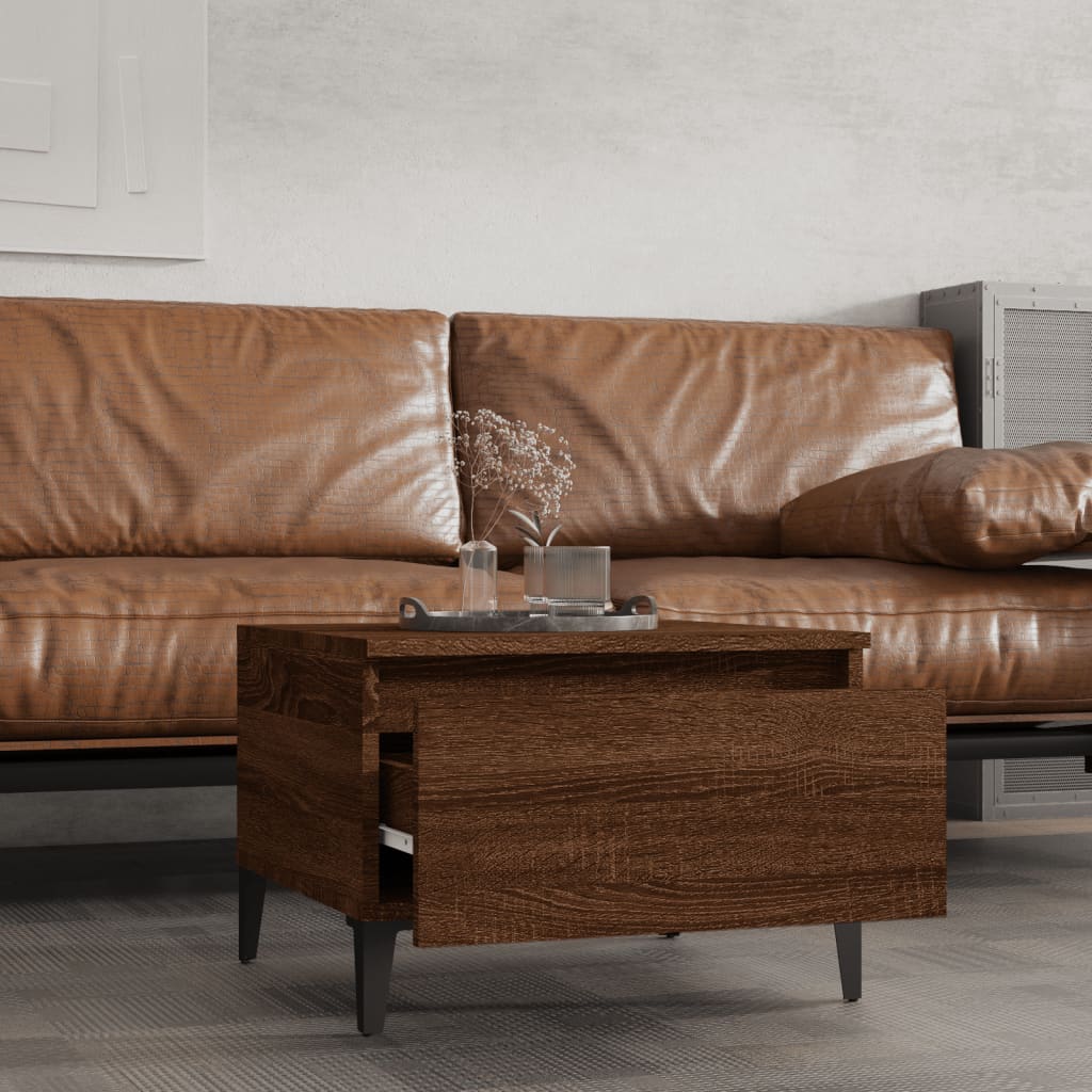 Bijzettafels 2 St 50X46X35 Cm Bewerkt Hout Bruin Eikenkleur