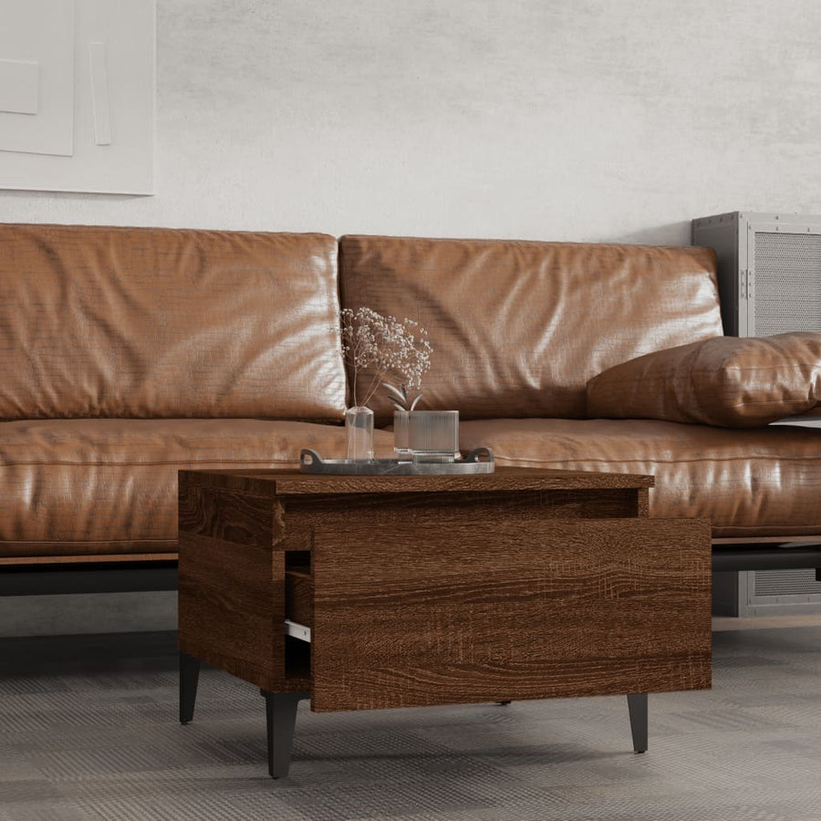 Bijzettafels 2 St 50X46X35 Cm Bewerkt Hout Bruin Eikenkleur