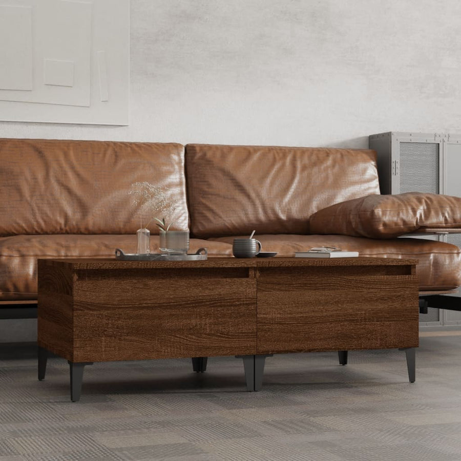 Bijzettafels 2 St 50X46X35 Cm Bewerkt Hout Bruin Eikenkleur