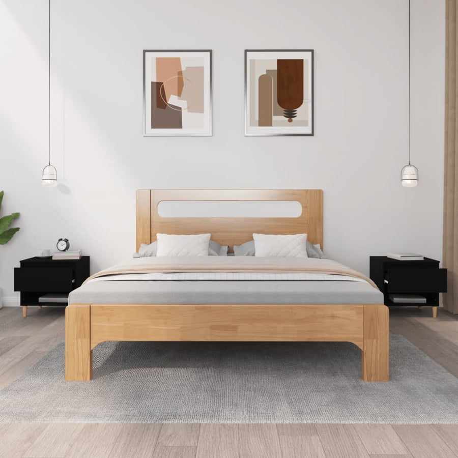 Nachtkastjes 2 St 50X46X50 Cm Bewerkt Hout Zwart
