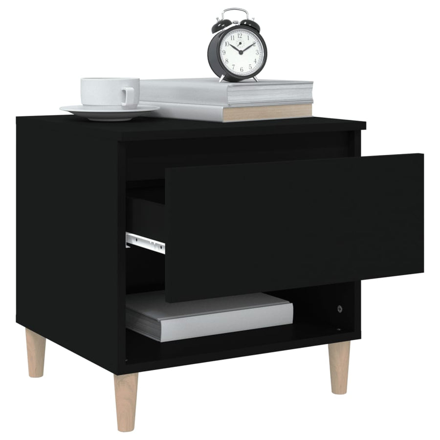 Nachtkastjes 2 St 50X46X50 Cm Bewerkt Hout Zwart