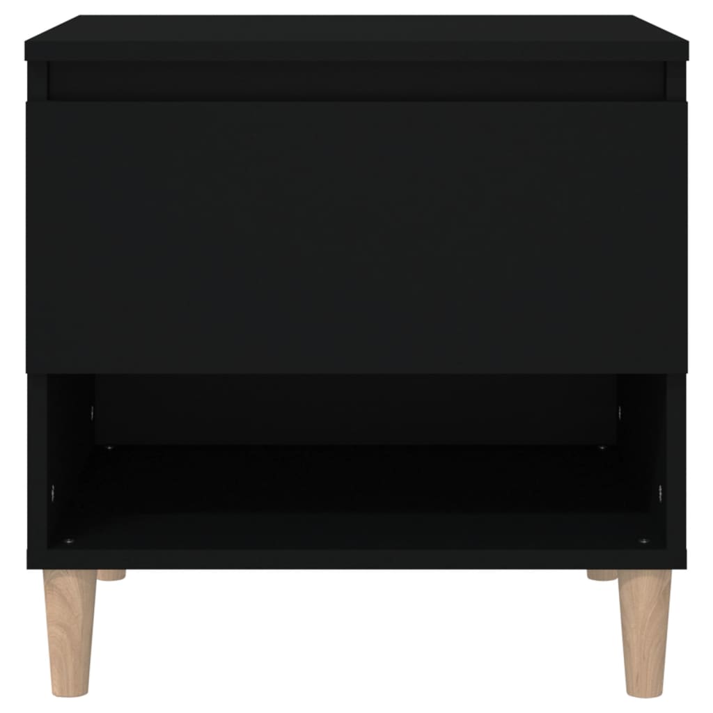 Nachtkastjes 2 St 50X46X50 Cm Bewerkt Hout Zwart