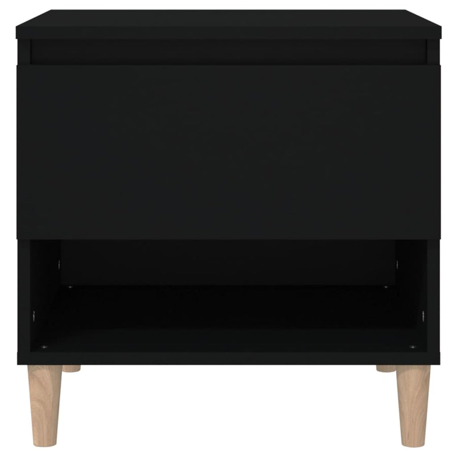 Nachtkastjes 2 St 50X46X50 Cm Bewerkt Hout Zwart
