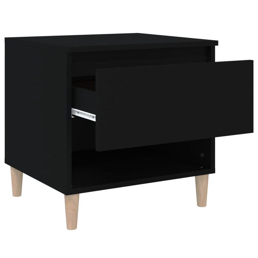 Nachtkastjes 2 St 50X46X50 Cm Bewerkt Hout Zwart