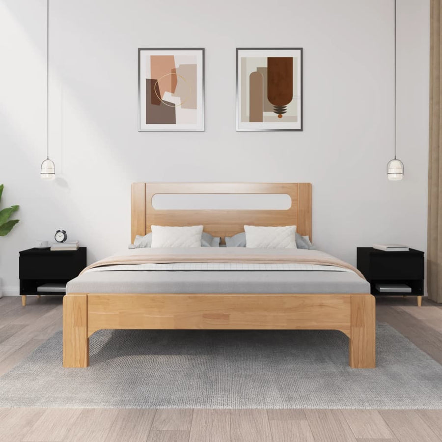 Nachtkastjes 2 St 50X46X50 Cm Bewerkt Hout Zwart