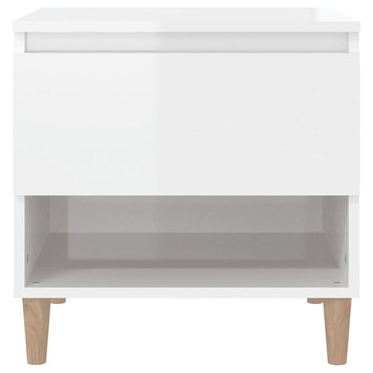 Nachtkastjes 2 St 50X46X50 Cm Bewerkt Hout Hoogglans Wit