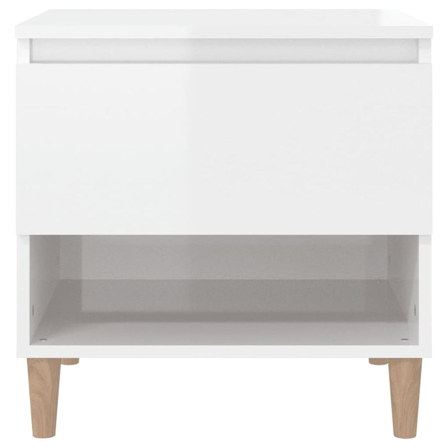 Nachtkastjes 2 St 50X46X50 Cm Bewerkt Hout Hoogglans Wit