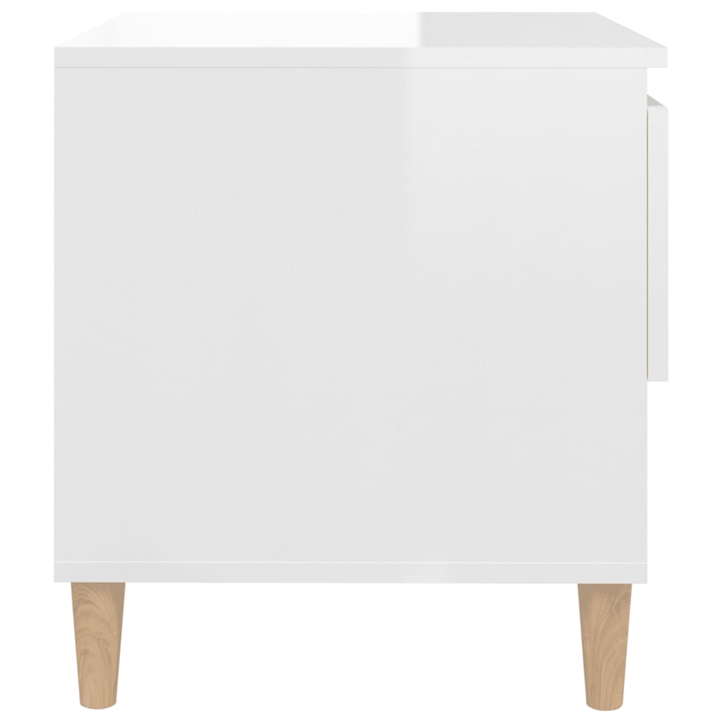 Nachtkastjes 2 St 50X46X50 Cm Bewerkt Hout Hoogglans Wit