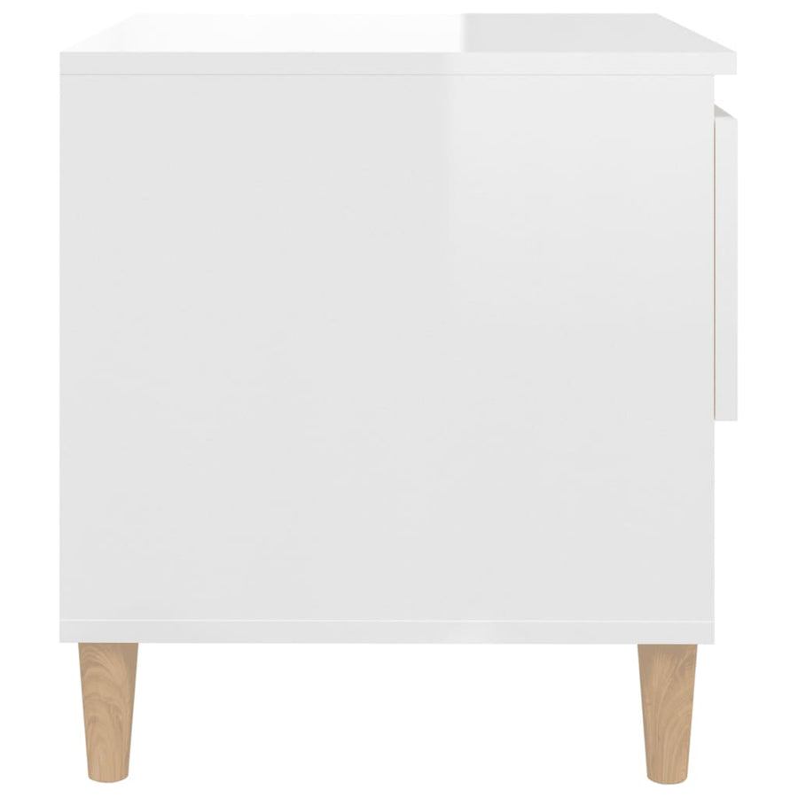 Nachtkastjes 2 St 50X46X50 Cm Bewerkt Hout Hoogglans Wit