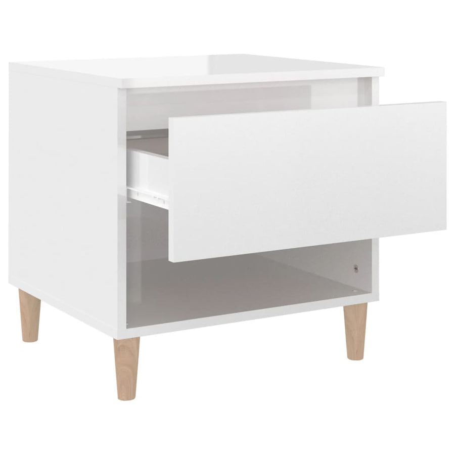 Nachtkastjes 2 St 50X46X50 Cm Bewerkt Hout Hoogglans Wit