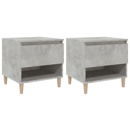 Nachtkastjes 2 St 50X46X50 Cm Bewerkt Hout Betongrijs