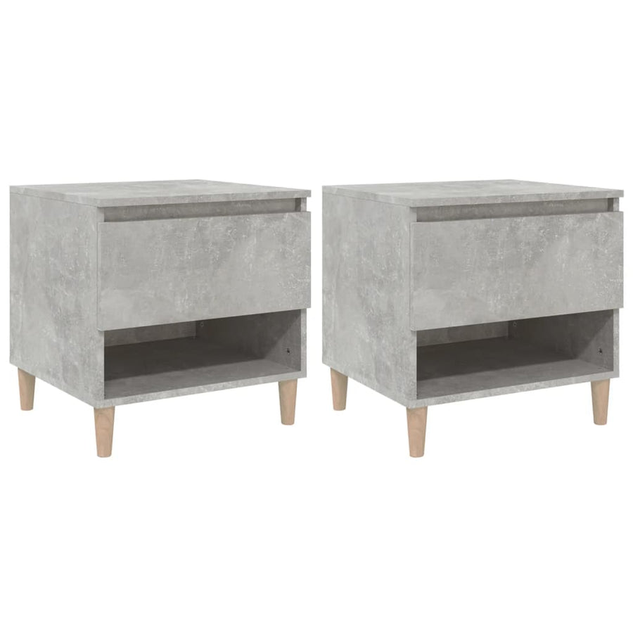 Nachtkastjes 2 St 50X46X50 Cm Bewerkt Hout Betongrijs