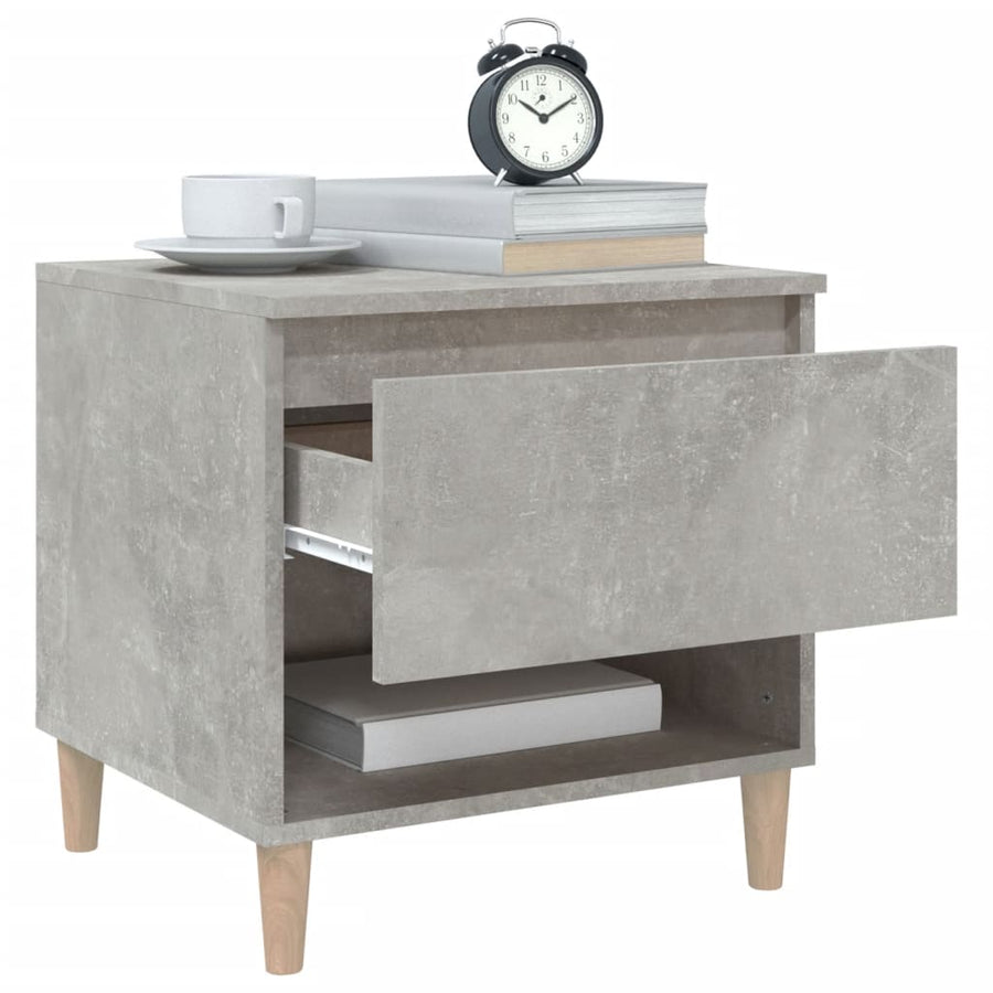 Nachtkastjes 2 St 50X46X50 Cm Bewerkt Hout Betongrijs
