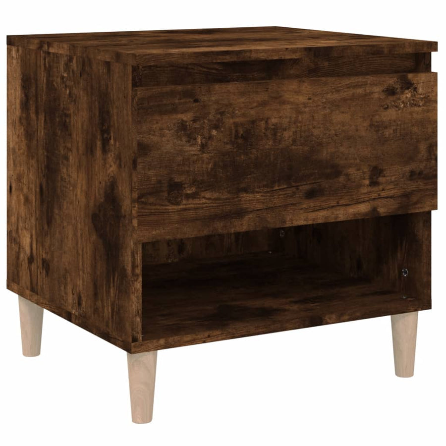 Nachtkastje 50X46X50 Cm Bewerkt Hout Gerookt Eikenkleurig