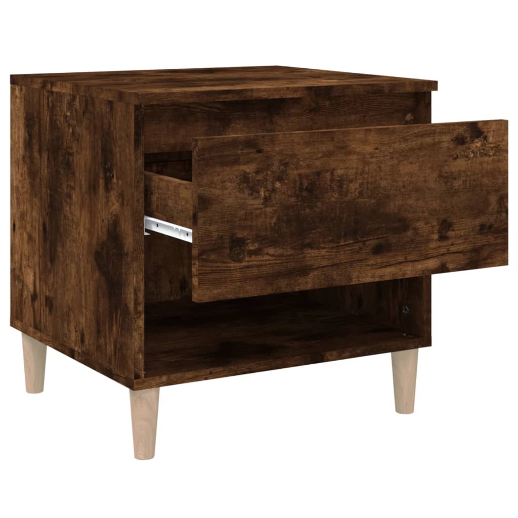 Nachtkastje 50X46X50 Cm Bewerkt Hout Gerookt Eikenkleurig